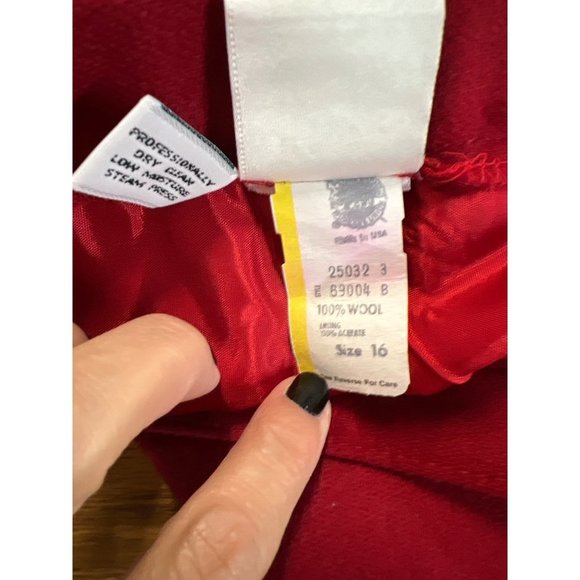 Koret Career Red Suit Merino Wool Jacket Skirt Professional Elegant Powerful in - Picture 13 of 16